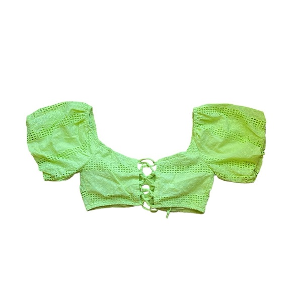 Pink, Tan, White and Neon green/yellow crop tops - Picture 3 of 14